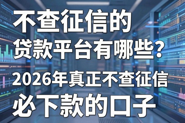不查征信的贷款平台有哪些?盘点2026年真正不查征信必下款的口子