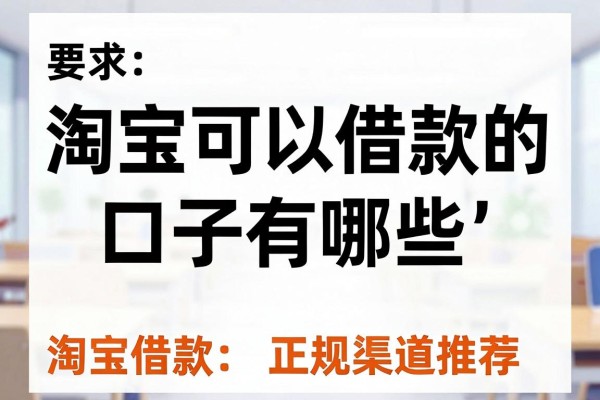 淘宝可以借款的口子有哪些,淘宝借款正规渠道推荐
