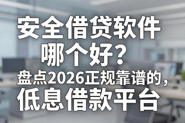 安全借贷软件哪个好？盘点2026正规靠谱的低息借款平台