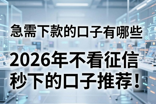 急需下款的口子有哪些，2026年不看征信秒下的口子推荐