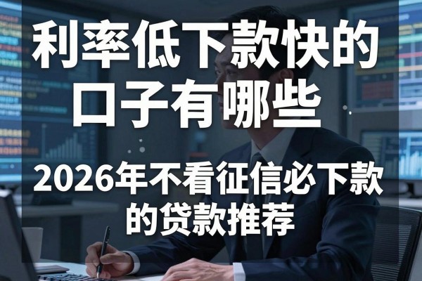 利率低下款快的口子有哪些,2026年不看征信必下款的贷款推荐