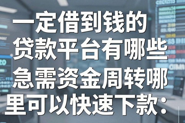 一定借到钱的贷款平台有哪些，急需资金周转哪里可以快速下款