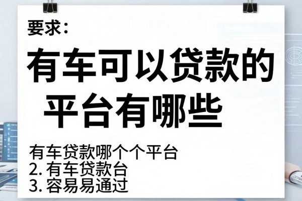 有车可以贷款的平台有哪些，有车贷款哪个平台容易通过