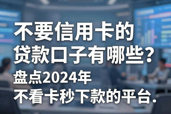 不要信用卡的贷款口子有哪些？盘点2024年不看卡秒下款的平台