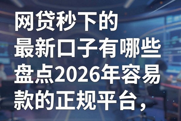 网贷秒下的最新口子有哪些,盘点2026年容易下款的正规平台