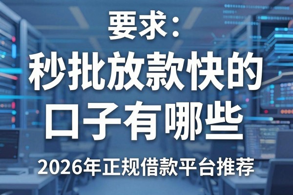 秒批放款快的口子有哪些,2026年正规借款平台推荐